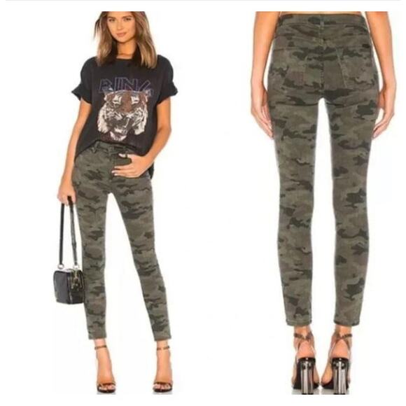 HUDSON Green Camo Jeans Barbara High Waist Super Skinny Ankle Size 28 - Picture 1 of 6